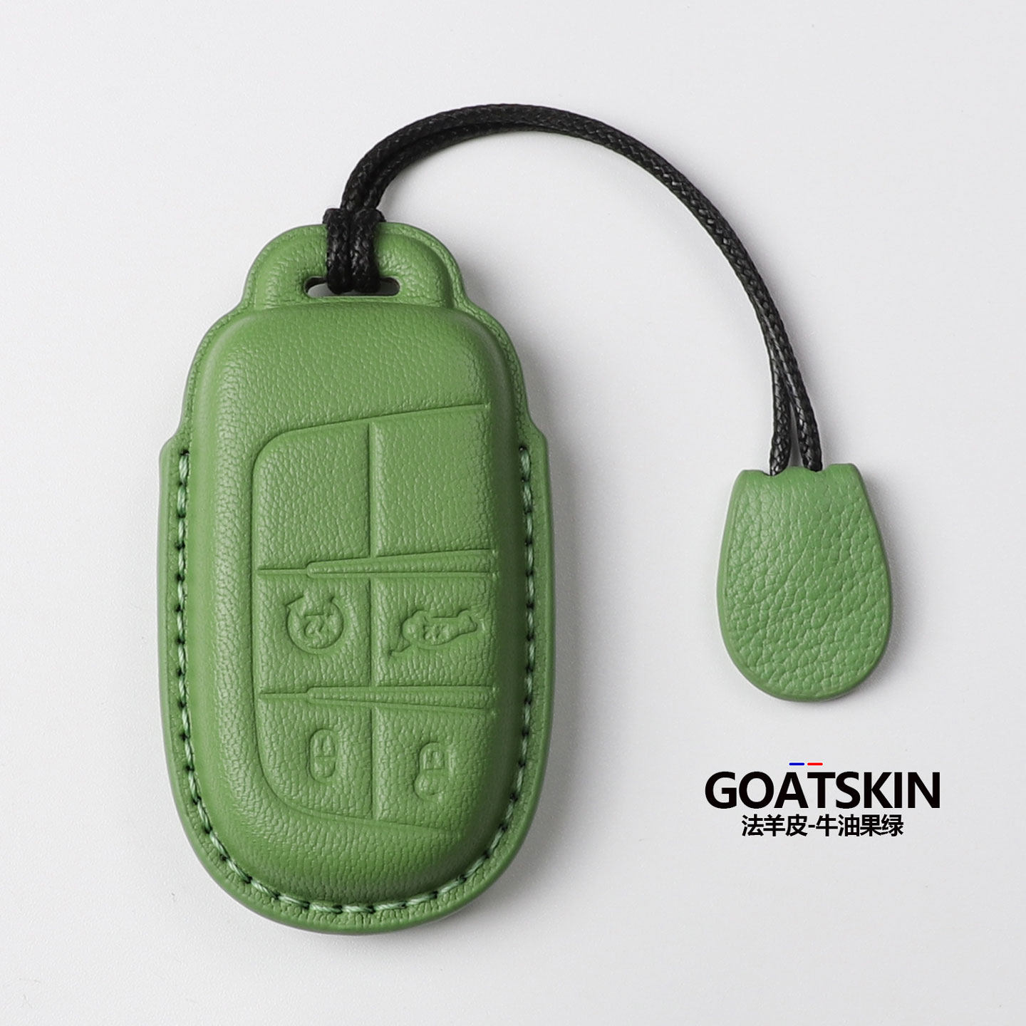 适用JEEP吉普钥匙套自由光侠指南者大切诺基山羊皮大指挥官包壳扣