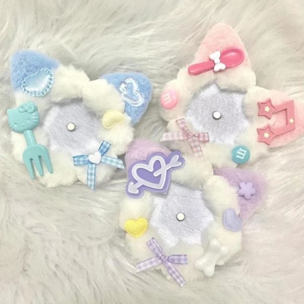 套痛包猫吧唧展示谷子美书包套耳毛绒古风心形吧唧可爱物装饰托谷