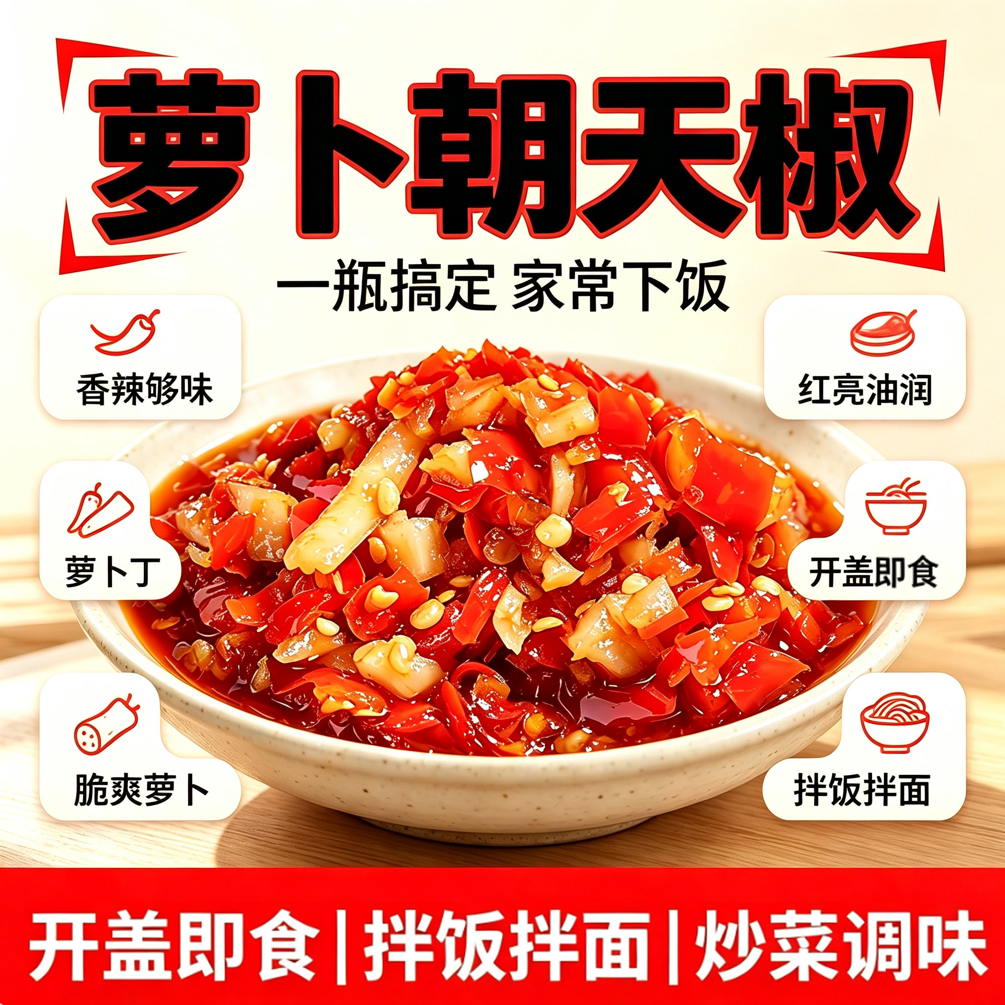 【老实人】江西特色萝卜辣椒酱蒜蓉剁椒酱朝天椒240g南昌拌粉佐料