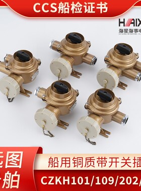 海星CCS船用水密铜j质带开关插座CZKH201/202/101-2/3/4/5金属16A