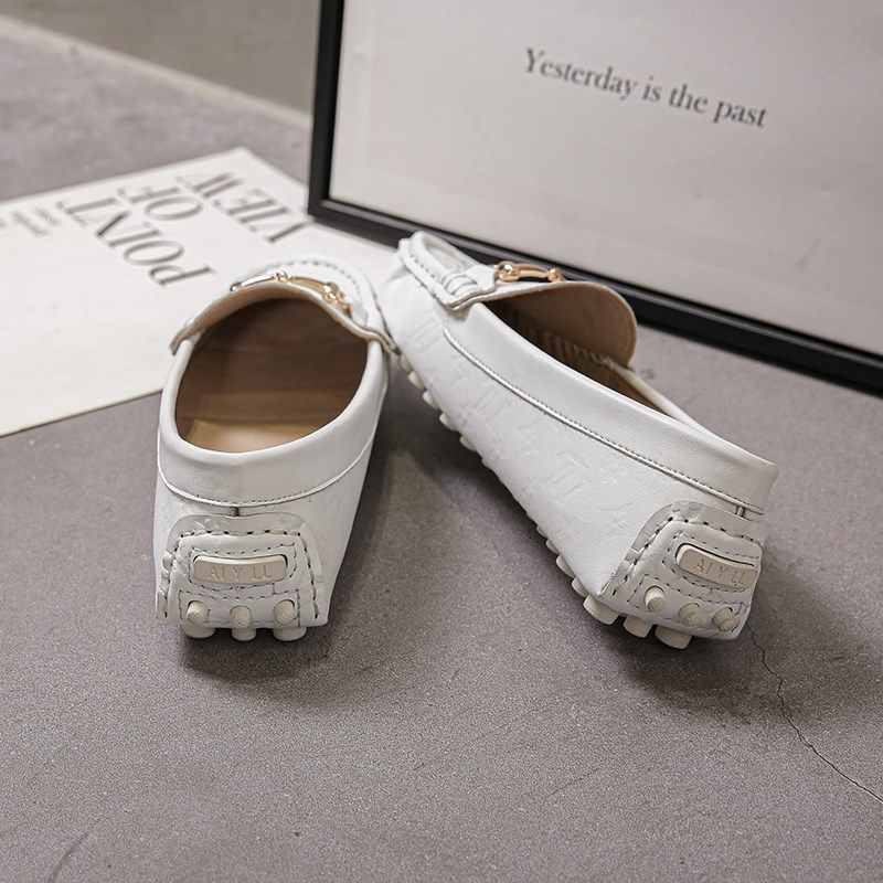 白色豆豆鞋女春秋2024新款瓢鞋C百搭软底休闲一脚蹬平底浅口单鞋,女鞋,乐福鞋（豆豆鞋）,淘宝优惠券,粉丝福利购,淘宝优惠卷