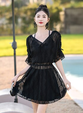 泳衣女分体罩衫三件m套大码保守遮肚显瘦高级感2R024新款泡温泉泳