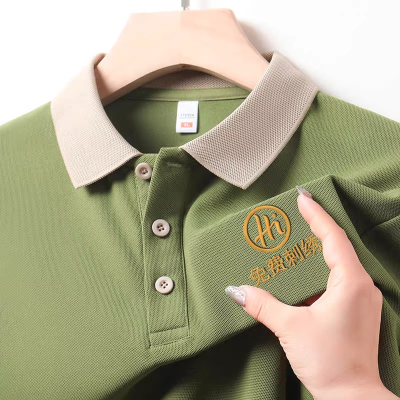冰丝餐饮制服T恤定制印logo夏季火锅饭店服务员短袖工装polo衫
