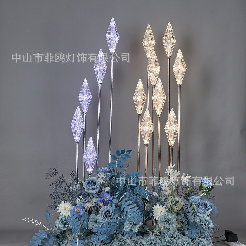 可定制婚庆发光铜丝灯摆件舞台T台布置装饰灯8头钻石菱形路引灯,节庆用品/礼品,路引,淘宝优惠券,粉丝福利购,淘宝优惠卷