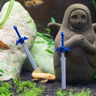 塞尔达传说旷野之息林克大师剑鱼缸造景摆件蛋糕装饰品王国之泪剑