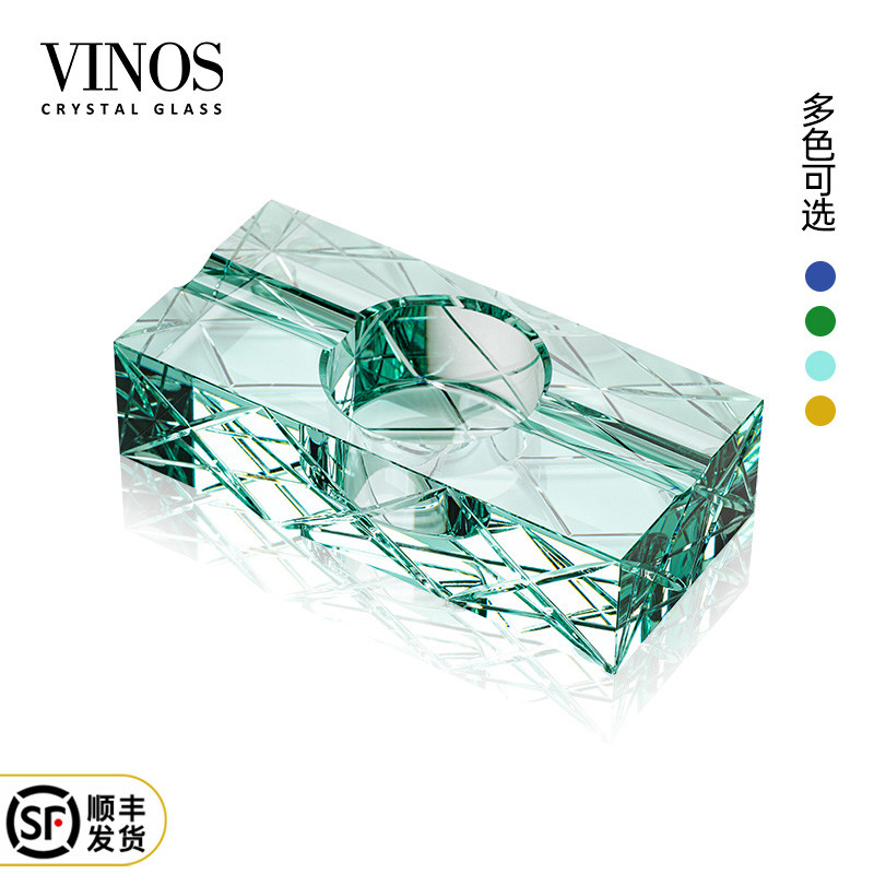 VINOS 轻奢高档K9水晶玻璃烟灰缸高级感家用办公室创意雪茄烟缸