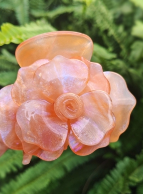 【大号山茶花苞】立体花朵醋酸发夹高级感百搭马尾抓夹气质鲨鱼夹