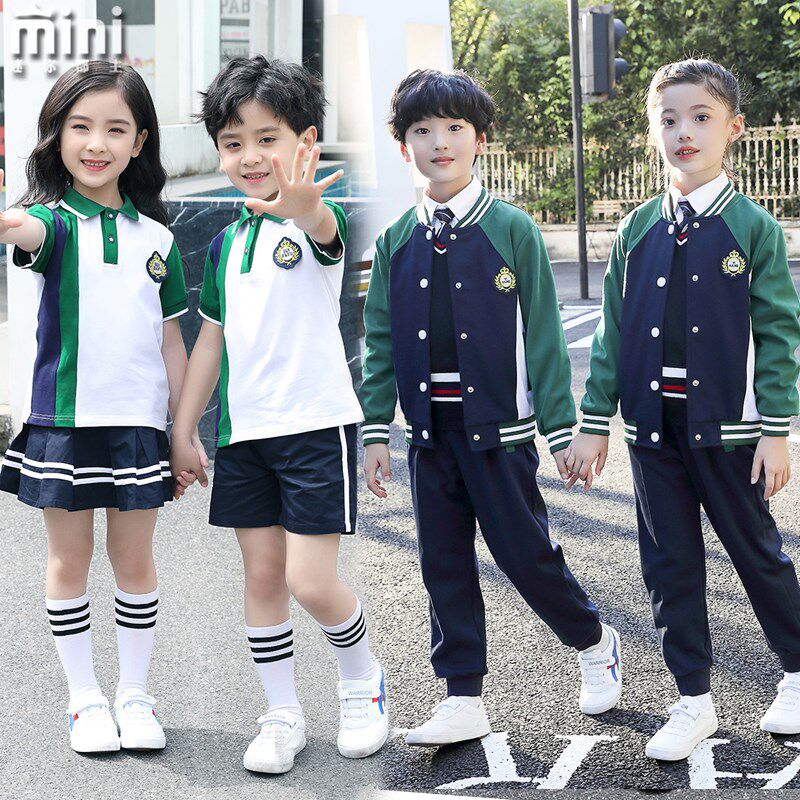 英伦风棒球服校服套装小学生春秋新E款老师班服韩版六件套幼儿园