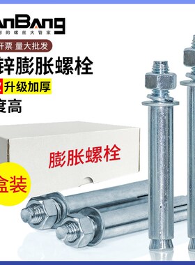 镀锌膨胀螺丝盒装大全加长超长钢铁拉爆膨胀螺栓M6KM8M10M12M16-2
