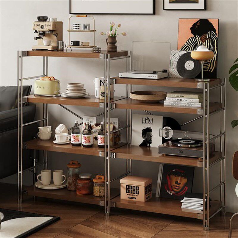 日式置物架落地多层中古储物架厨房收纳架客厅阳U台花架简约书架,商业/办公家具,置物架/陈列架/储物架/展示架,淘宝优惠券,粉丝福利购,淘宝优惠卷