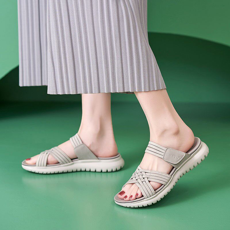超轻防滑可下水凉拖鞋女2s025新款外穿平底鞋夏季中老年软底妈妈,女鞋,一字拖,淘宝优惠券,粉丝福利购,淘宝优惠卷