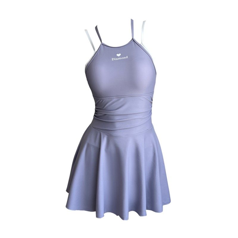 连体泳衣女显身材小胸防走光平角裙裤G洋气紫色运动风保守游泳装,运动/瑜伽/健身/球迷用品,连体泳衣,淘宝优惠券,粉丝福利购,淘宝优惠卷