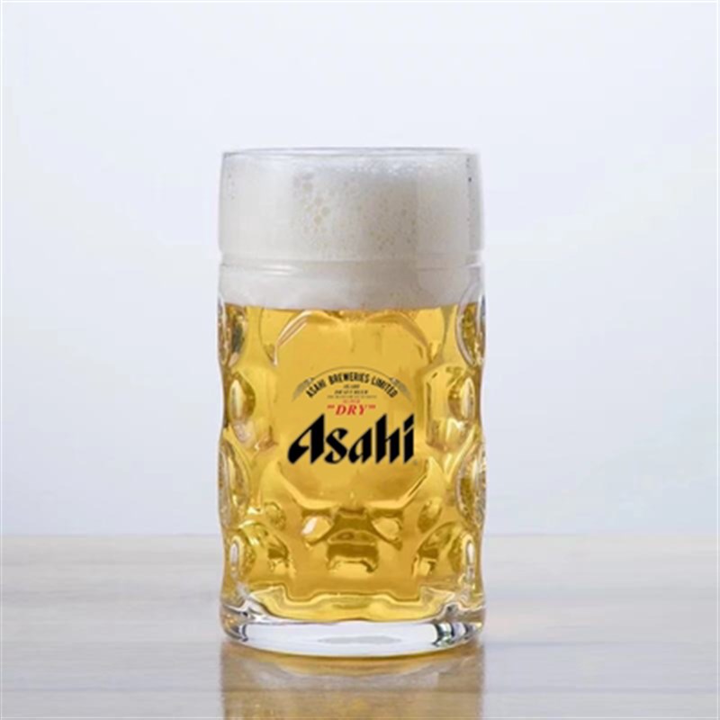asahi加厚朝日扎啤杯日料店杯一番榨麒麟扎啤杯超大1L啤酒杯