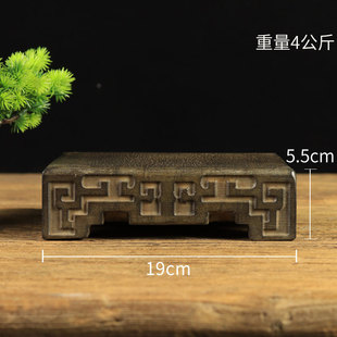 仿古老石头做旧青石雕刻素面石桌 茶台茶盘茶桌小方桌底座托盘