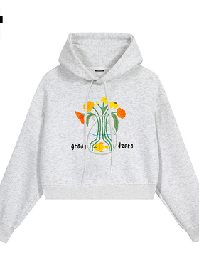 i.t GROUNDZERO国朝2025秋款浅灰色花瓶连帽卫衣长袖上衣男女同款