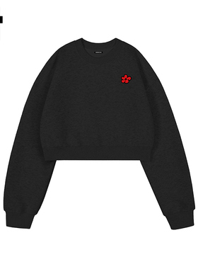 i.t GROUNDZERO国朝2025秋季刺绣花黑色纯色长袖卫衣上衣