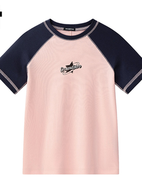 i.t GROUNDZERO2026春夏季韩版潮K正肩百搭拼接印花短袖T恤款女