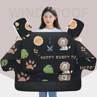 电动摩托车挡风被冬季双面防水加绒加厚电瓶车电车防风防寒保暖罩