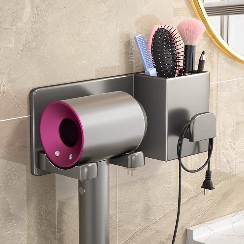 免打孔吹风机置物架化妆室吹风机挂架浴室壁挂式吹风机支架收纳神