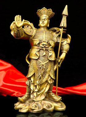 黄铜四大天王佛像摆件四大金刚持国广目增长多闻天王护法神像一套