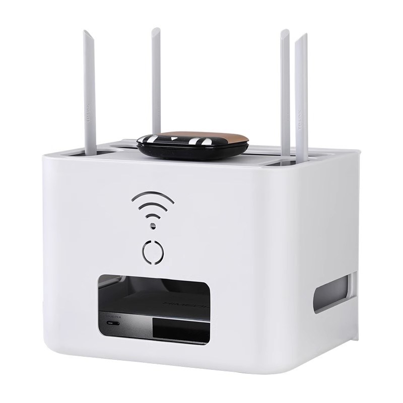 wifi无线路由器置物架电源电视插座插排遮挡插线板光猫收纳盒