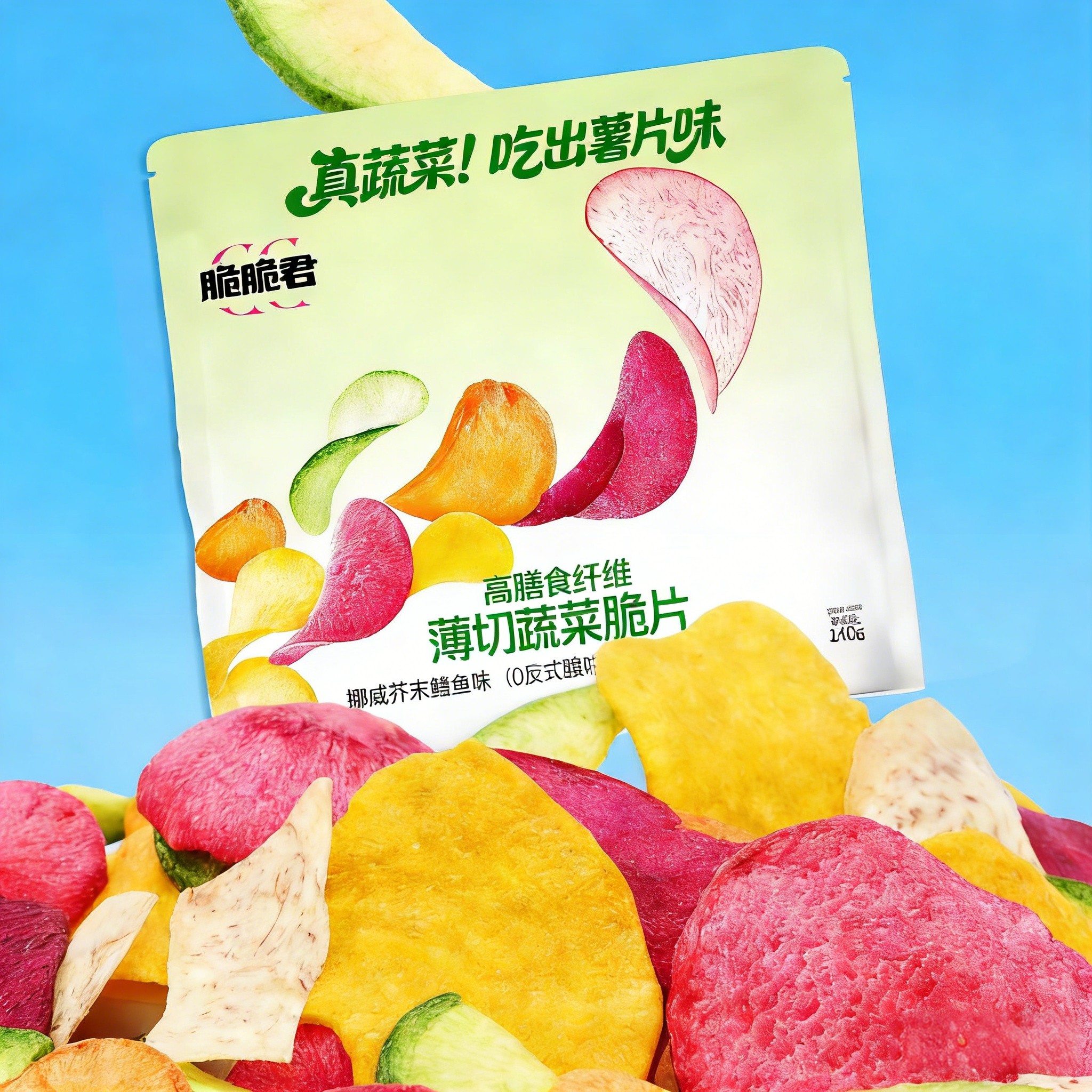 脆脆君薄切蔬菜干脆薯片膳食纤维即食食品儿童解馋休闲小零食健康