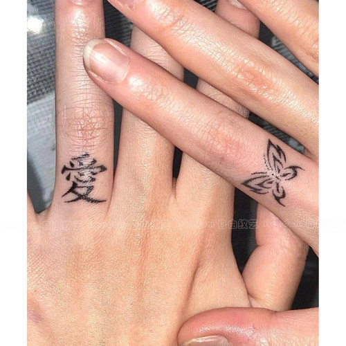 手指小图草本纹身贴情侣闺蜜学生