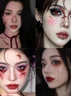 万圣氛围妆容脸贴纹身贴个性男女
