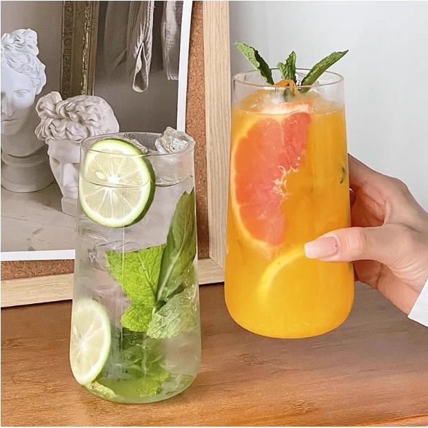 ins风轻薄玻璃杯 网红餐厅水果茶杯苏打气泡水杯冷饮料杯喝水杯子