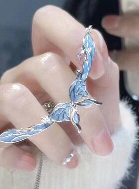 梦蝶少女心蓝色蝴蝶手链2023新款小众设计级感森系公主显白手饰