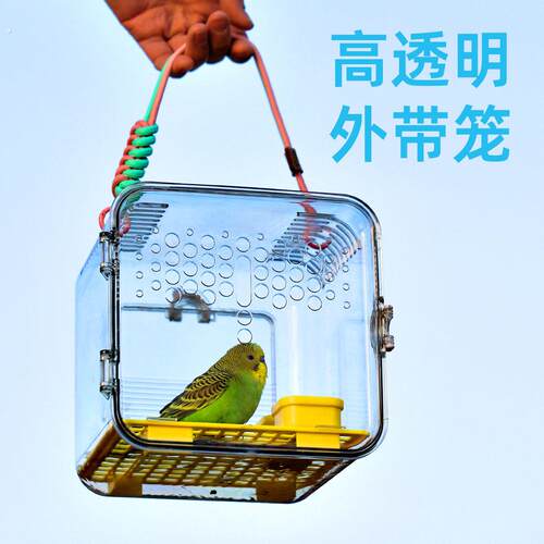鹦鹉外带笼便捷户外透明鸟笼牡丹玄凤小太阳专用外出观赏手提笼鸟