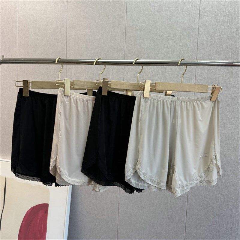 侧边蕾丝开c叉女生夏季薄款防走光不卷边宽松冰爽短款打底安全裤