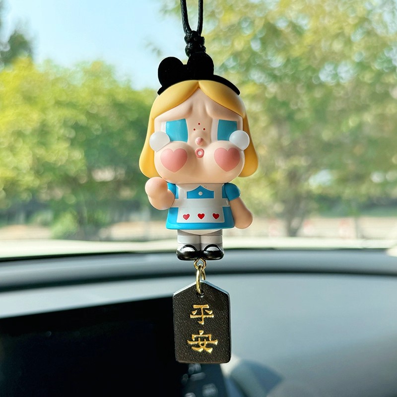 泡泡玛特车挂popmart眼泪工厂crybaby哭娃汽车后视镜车载挂件礼物