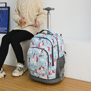 新款中小学e生一体式拉杆书包背拉两用大容量出游防水双肩包男女