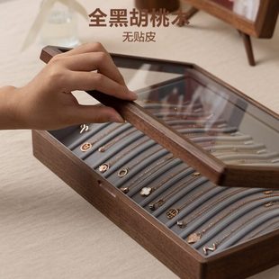 水晶手链珍珠吊坠收纳盒首饰项链收纳盒实木 饰品展示专用梵瀚
