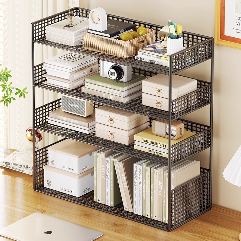 桌面置物架办公桌工位文件收纳办公室多层托架整理办公用书架文具