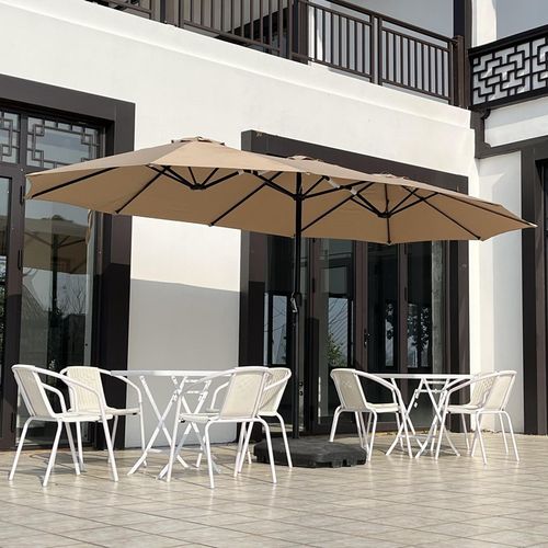 户外奶茶a外摆大遮阳伞防水店户外太阳伞大型商用伞长方形咖啡厅 - 封面