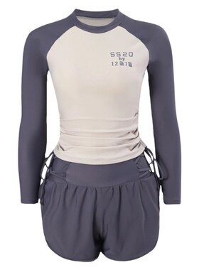 分体泳衣女款2024o年新款爆款保守平角微胖女孩遮肉肚子显瘦高级