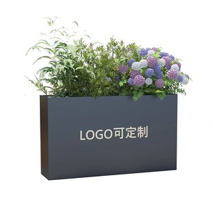 户外铁艺镀锌板花箱室外摆种植箱隔断围栏广N场庭院花坛商业街花