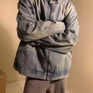 2025男士 炸街宽松夹克 高级感夹克牛仔外套休闲复古美式 水洗秋冬季