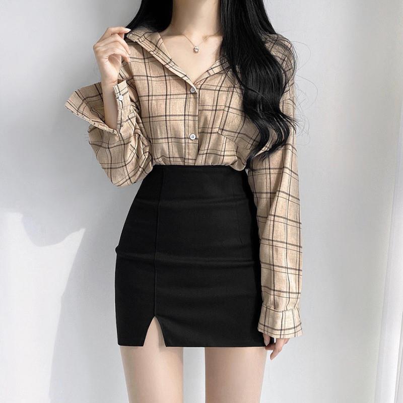 黑色包臀裙半身裙女2025春夏新款开叉紧身包裙高腰显瘦一步裙短裙