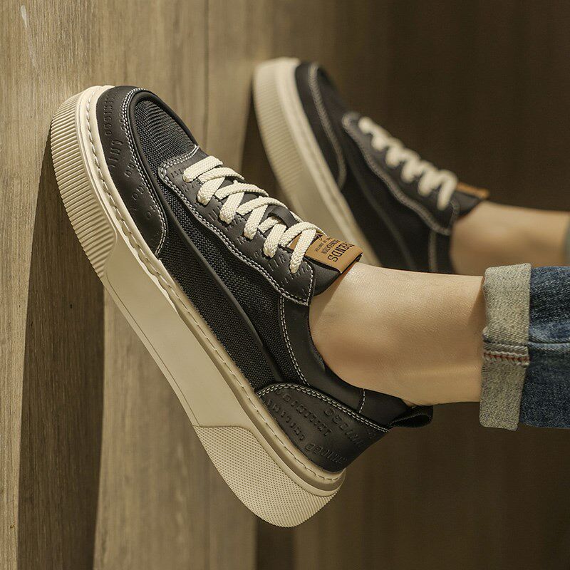 男鞋2025新款夏季透气网面潮流小白鞋青少年百搭运动休Z闲帆布板,流行男鞋,单鞋,淘宝优惠券,粉丝福利购,淘宝优惠卷