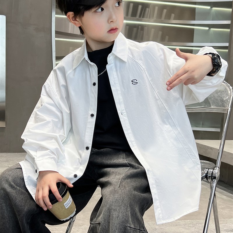 男式纯棉白衬衫2025春季和秋季新青年高品质长袖多功能衬衫Y男式