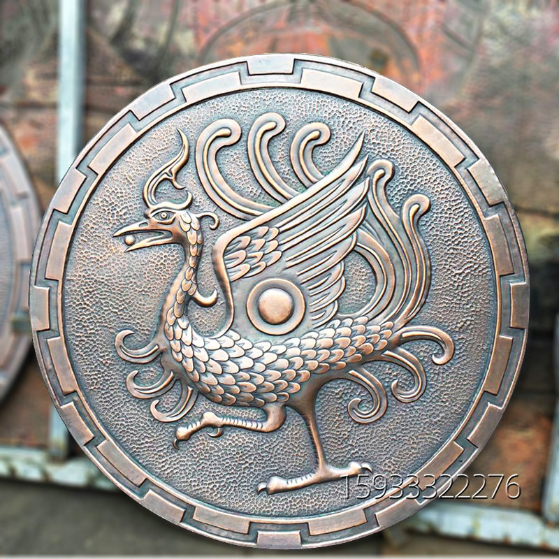 铜雕四神兽貔貅壁画浮雕t锻铸铜青龙白虎朱雀玄武招财镇宅庭院挂