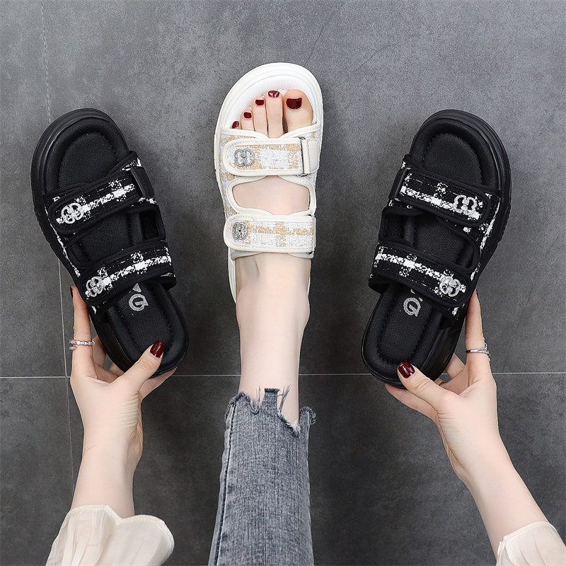 拖鞋女夏外d穿凉鞋厚底运动休闲沙滩女小众高级感轻便凉拖鞋大码4,女鞋,一字拖,淘宝优惠券,粉丝福利购,淘宝优惠卷