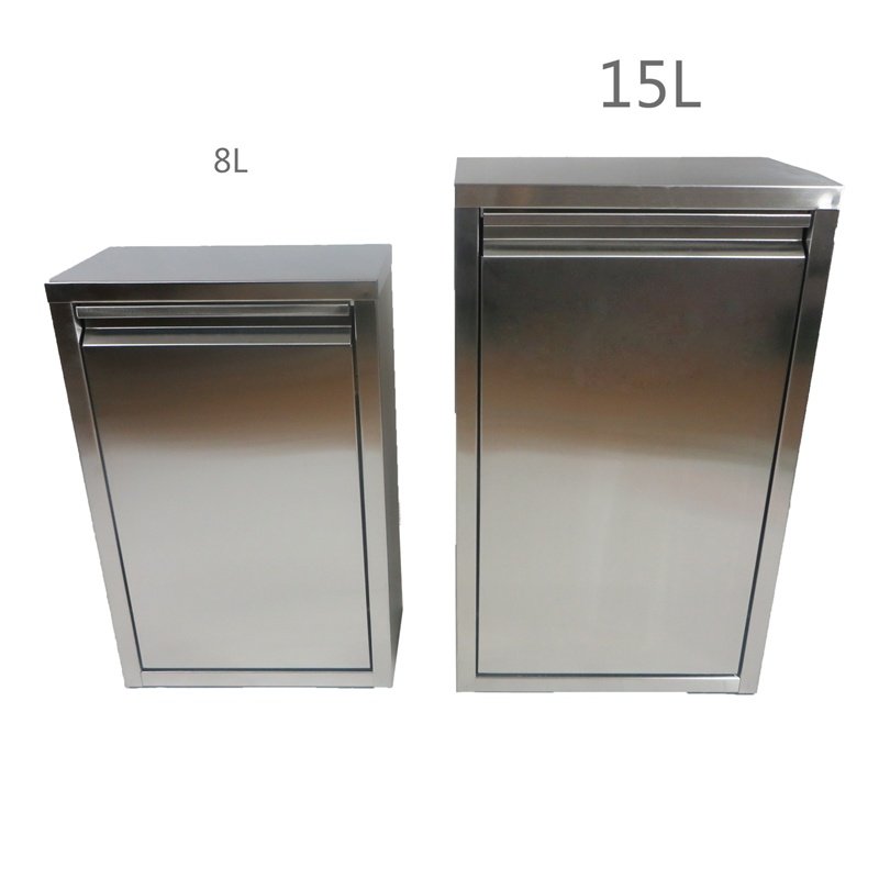 不锈钢挂墙式垃圾桶8L/15L简约收纳桶家用厨房壁挂防漏Z垃圾箱新