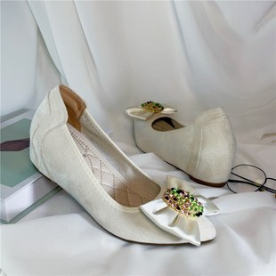 小个子内增高女鞋2j025春季新款小码31 32 33豆豆鞋软底不累脚单