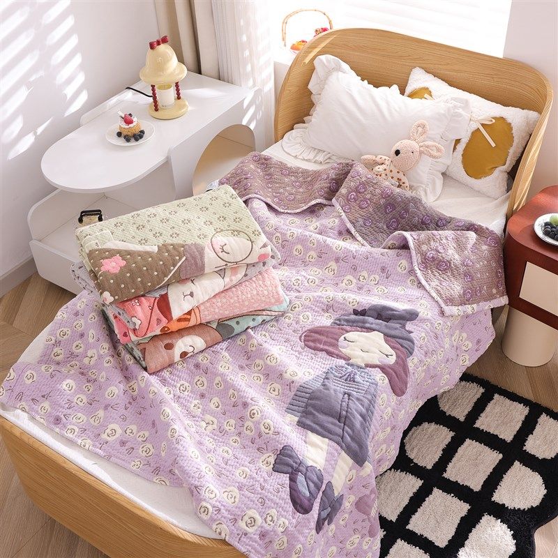 纱布儿童盖毯母婴级卡通宝宝毛巾被全棉柔软S四季沙发午睡毯子,床上用品,休闲毯/毛毯/绒毯,淘宝优惠券,粉丝福利购,淘宝优惠卷