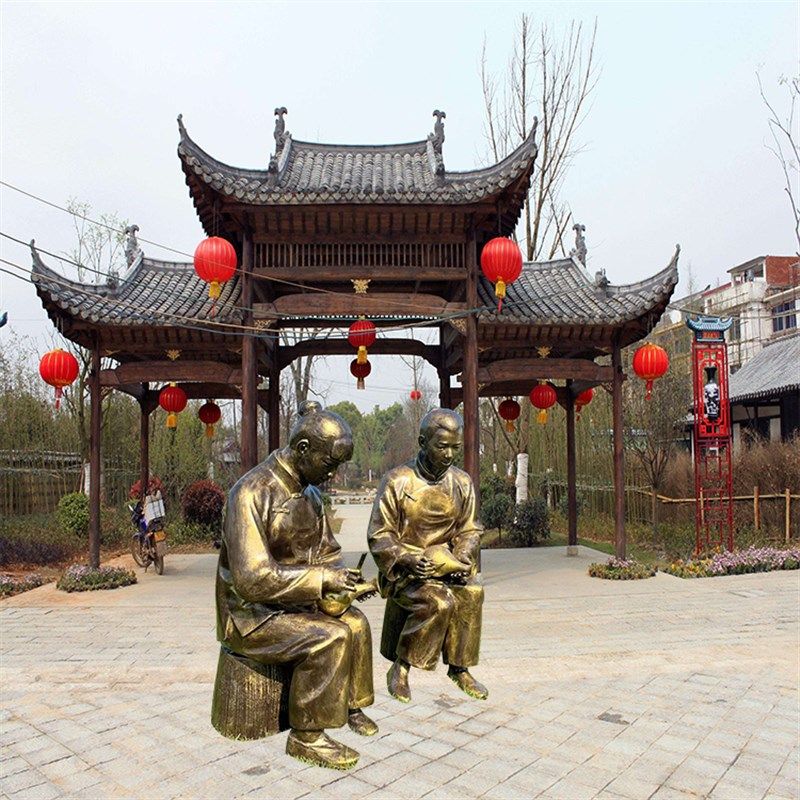 玻璃钢建设美丽乡村雕塑制陶雕像定制陶瓷制作流程雕塑步行街摆件