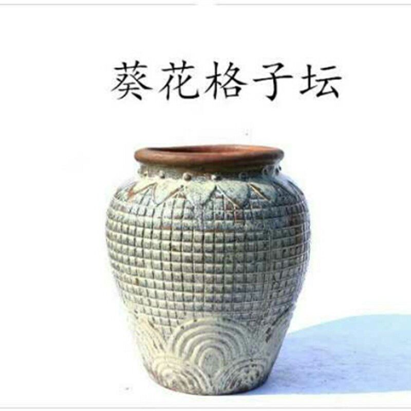 粗陶花盆粗陶罐坛子罐子庭院园林A景观装饰老式土陶罐花盆花钵10